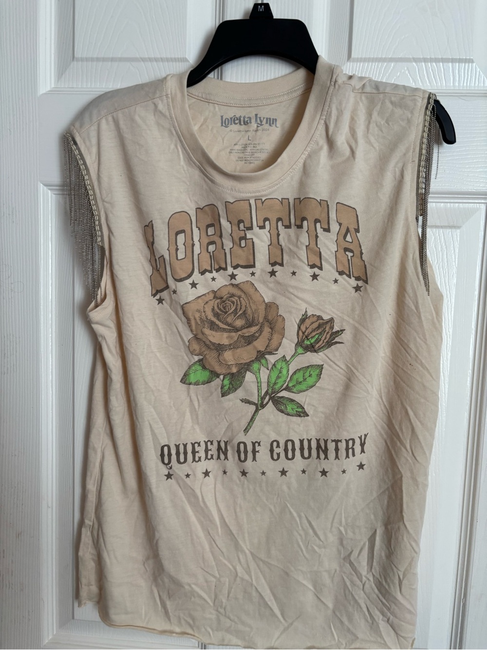 Cream Graphic Muscle Tee - Queen of Country